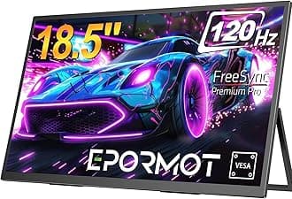 Portable Monitor 18.5 inch 120hz for Laptop, FHD 1080P Portable Gaming Monitor w/VESA Stand HDR Speakers USB C Mini HDMI for Phones PC Gaming Devices, Travel Second Screen for Business