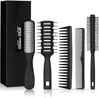 - SalonSilk Hair Brush for Men, 5PCS Men Hair Brush & Styling Comb Set, Professional Barber Tools for All Hair Types, Perfect for Styling, Grooming, and Detangling