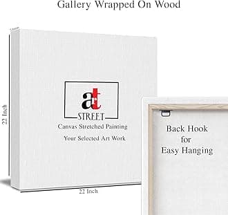 PAINTINGMANTRA Off White Flowers Canvas Painting for Living Room, Decorative Home Decor Wall Hangings for Interior Decoration (Set of 1, Size - 22x22 Inch), Red