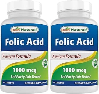 Folic Acid 1000 mcg (Vitamin B9), 240 Tablets (1000 mcg (Pack of 2))