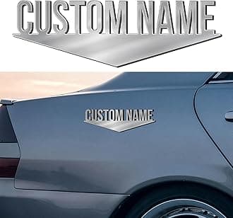 Custom Emblem 3D with Personalized Name, Custom Automotive Metal Letters Emblem, Personalized 3D Chrome Metal Stickers Strong Adhesive Decals Car Truck Boats Gifts