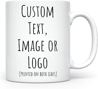 Personalized Coffee Mug | Custom Photo Text and Logo Ceramic Mug | Customized 11 Oz Tea Cup for Men & Women | Unique Gift Idea - Taza Personalizadas Design with Picture or Message | White