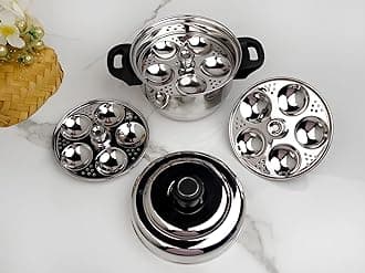 Stainless Steel Mini Idli Maker 1.5L | 3 Plates With 15 Idli Cavities | Compact Idli Cooker | Mirror Finish Surface | Small Size 1.5 Litre Capacity (15 Mini Idli (Baby))