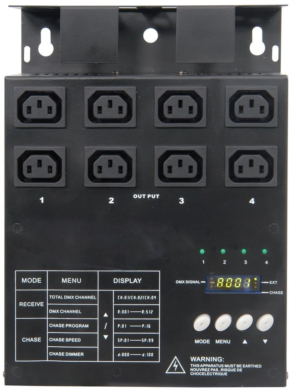 DMX Lighting Dimmer Pack 4 Channel IEC Output