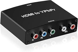 HDMI to Component Converter, avedio links HDMI to 1080P YPbPr 5RCA RGB + R/L Video Audio Adapter, Support Apple TV, PS5, Roku, Xbox, Fire Stick, DVD Players to HDTV and Projector (Black)