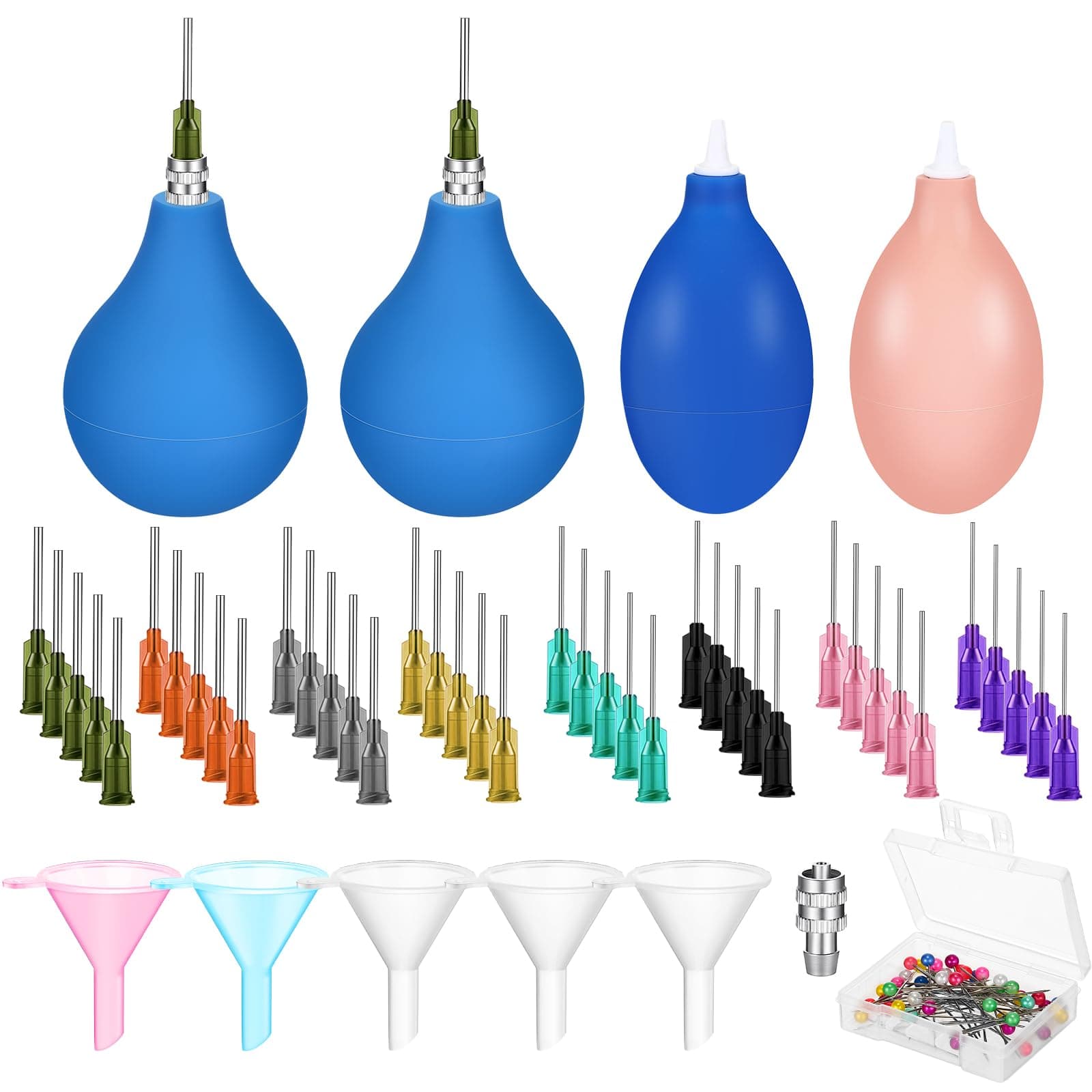 Dandat 50 Pcs Pottery Tools Supplies Ceramic Precision Applicator, Precision Tips Applicator for Pottery Bottles Glaze 3 Ounce Clay Tools Set, 4 Pcs Slip Trailing Pottery Glaze Squeeze Bottle