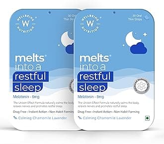 - Melts Restful Sleep Strips | Plant-Based Melatonin 10mg for Better Sleep & Stress Relief with Chamomile, Tagara, L-Theanine | Helps You Fall Asleep Fast | 60 Oral Thin Strips