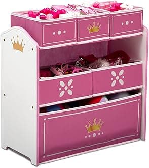 Princess Crown Multi-Bin Toy Organizer, Whitepink, Piece Of 1