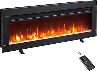 Arthur 36" W 3 in 1 Electric Fireplace (EF456), Freestanding, Wall Mounted, Recessed, 9 Colors Flame Effect, TV Media Wall, Heater 750W/1500W, Remote Control
