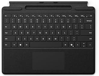 Surface Pro Keyboard for Surface Pro 9 and 8 with Pen Storage, Alcantara Material, Black