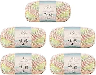 Susan's Family 4 ply 60% Cotton 40% Acrylic Yarn - Soft & Durable - 5 x 50g (1.76oz) - 655 Yards for Knitting & Crocheting - Baby Blankets, Amigurumi, Sweaters & More
