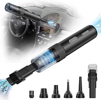 Wireless Vacuum Cleaner 15000Pa Powerful Car Vacuum Cleaner and Blower 4-in-1 Mini Vacuum Cleaner 6000 mAh Rechargeable Portable Vacuum Cleaner For Car Home Kitchen Black