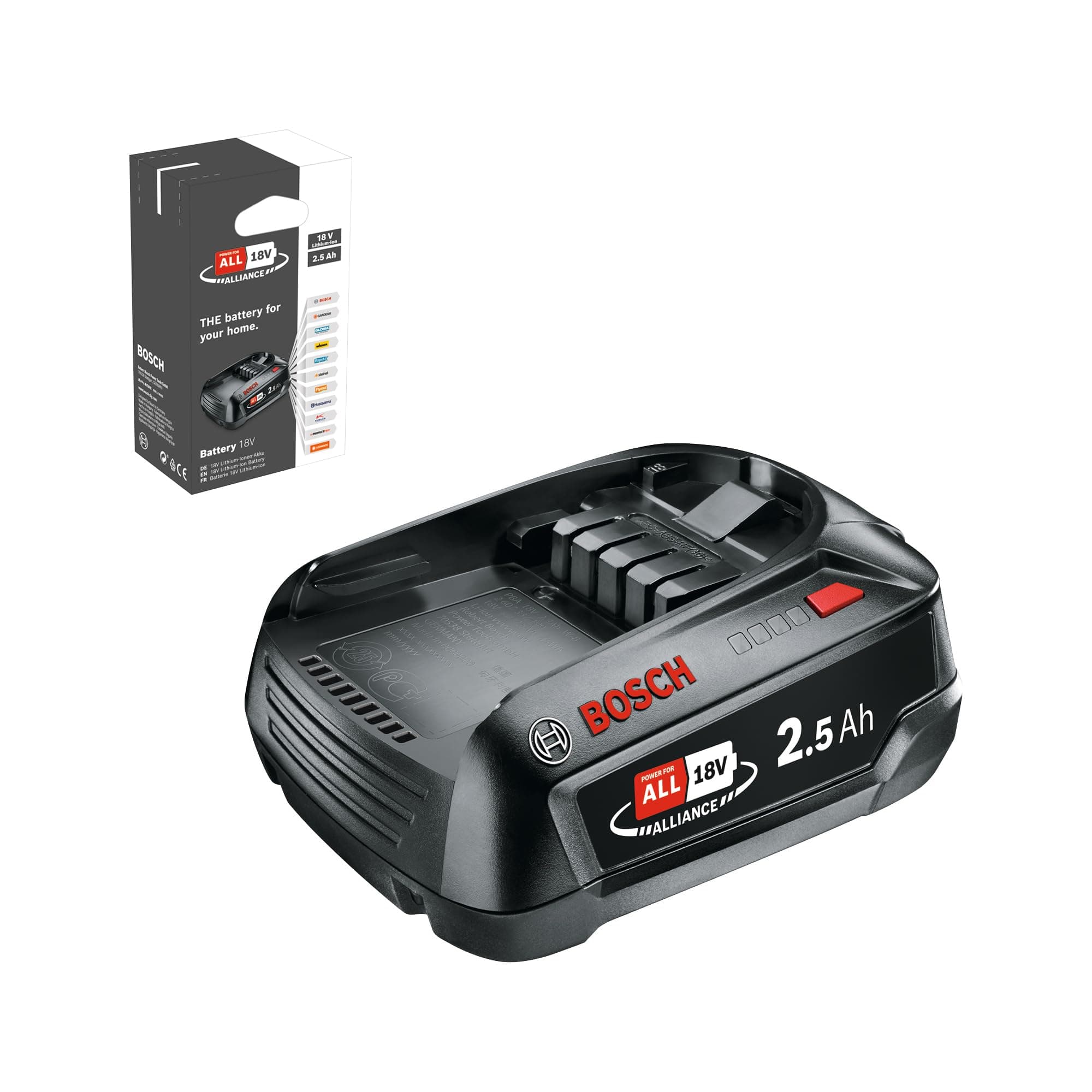 Bosch Battery Pack PBA 18V (battery 2.5 Ah W-B, 18 Volt System, in carton packaging)