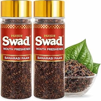 PANJON SWAD Banarasi Paan Mukhwas (2 X 100 Grams) | Meetha Paan Mukhwas | Hygienically Packed Traditional Sweet Pan Pachak | Tasty Mouth Freshener | After-Meal Snack | Banarasi Paan, 200 g (Pack of 2)