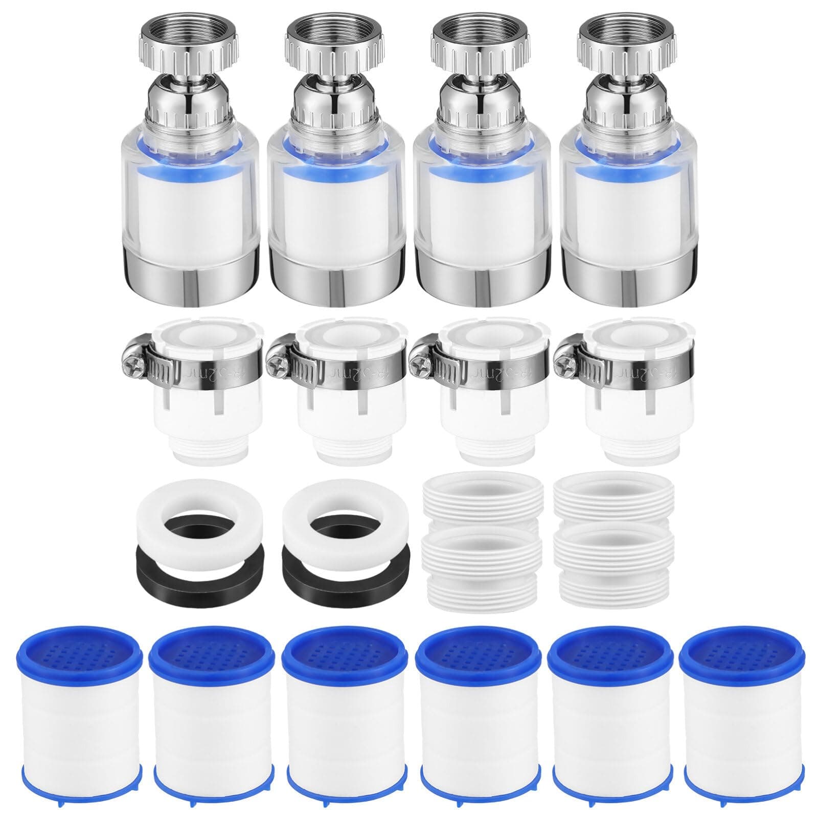 CabilockFaucet Tap Water Filter Sink Splash Filter Rotatable Tap Extender Universal Faucet Filter Softener Anti-Splash Water Sink Faucet Filter Purifier for Kitchen Bathroom