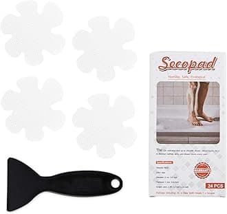 (White) - Non-Slip Bathtub Stickers Safety Bathroom Tubs Showers Treads Adhesive Decals Scraper (White Snowflake)
