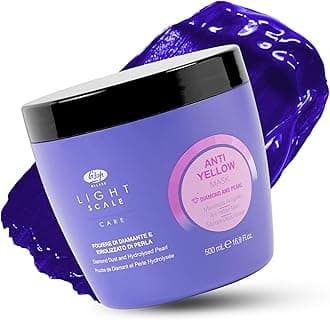 Lisap Purple Hair Mask, Light Scale Hair Care Anti Yellow Hair Toner for Blondes, Toning Blonde, White, Silver Hair & Highlights, Nourishing & Hydrating Mask, Neutralizes Brassy Tones, 16.9 fl oz