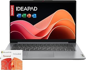Lenovo IdeaPad 1i Laptop with Office 365 Home and Business • 128GB SSD • 8GB RAM • Intel Core • 14 Anti-Glare Screen • WiFi-6 • 11HR Battery • Windows 11 no Mouse