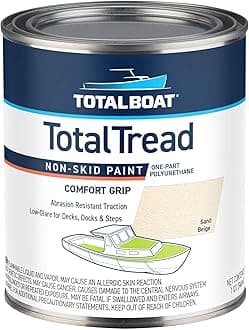 TotalBoat TotalTread Non-Skid Deck Paint, Marine-Grade Anti-Slip Traction Coating for Boats, Wood, Fiberglass, Aluminum, and Metals (Sand Beige, Quart)