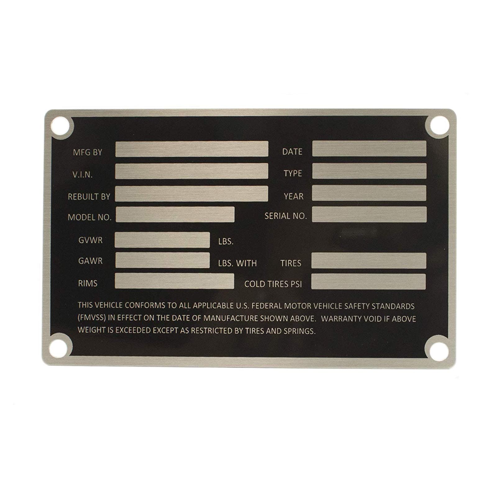 Aluma-Tough VIN Panel Tag (5.625 x 3.5)