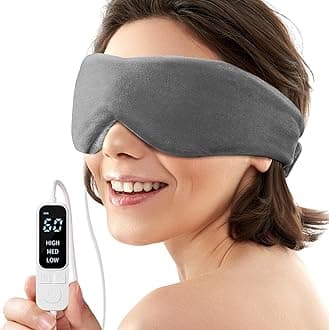 YFONG Heated Eye Mask, Warm Eye Compress Mask for Dry Eyes, USB Electric Heating Pad with Temperature & Timer Control, Dry Sleep Mask for Relax & Reduce Strain Dark Circle Stye Treatment, Grey
