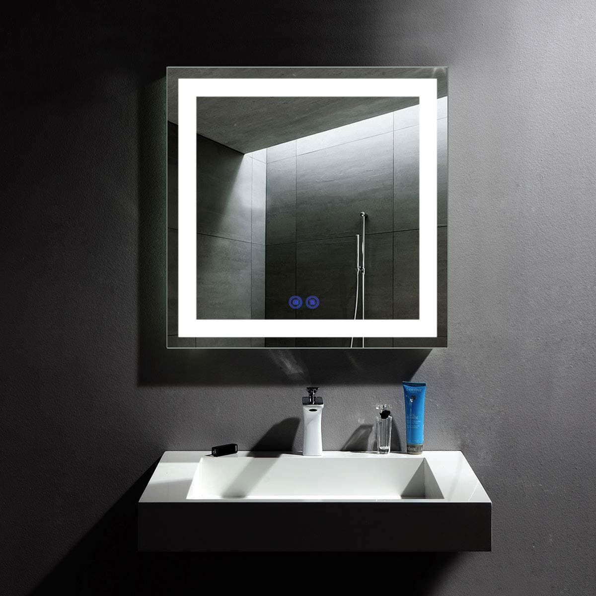 36 x 36 in LED Bathroom Silvered Mirror with Touch Button (D-CK168-E)