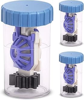 SPORTS WORLD VISION Hydrogen Peroxide Contact Lens Case (3 Pieces) Easy to Carry Vented Universal Protective Case, Barrel Shaped Contact Lens Cleaning Container for Everyday Use