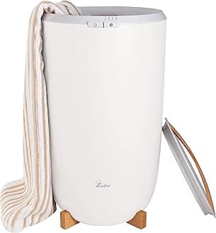 Zadro Ultra Large Luxury Bucket-Style Towel Warmer with Auto Shut Off and 4 Timer Settings for Bathroom, White