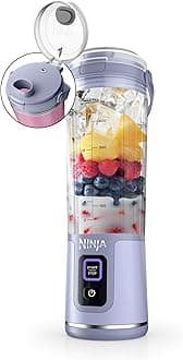 Ninja Blast Portable Blender, Cordless 18 oz, Personal Blender for Vessel Shakes and Smoothies, BPA Free, Leak Proof, Lid and Spout, USB-C Rechargeable, Dishwasher Safe Components, Lavender BC151ML