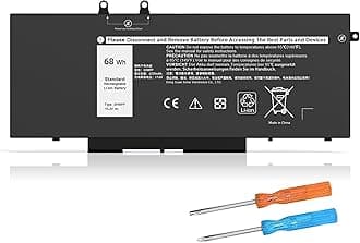 VNYUNQWE 68Wh 3HWPP Laptop Battery Replacement for Dell Latitude 5401 5410 5411 5501 5510 5511 Precision 3541 3551 Inspiron 7706 2-in-1, 17 7500/7506 2-in-1 Black 10X1J N2NLL 1VY7F 451-BCMN 15.2V