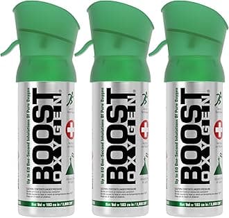 Boost Oxygen Pocket Size Natural 3L Canister | Respiratory Support for Aerobic Recovery, Altitude, Performance & Health (3 Pack)