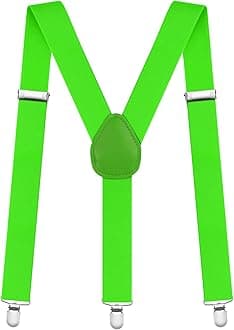 Aomig Mens Braces, Mens Suspenders with Strong Metal Clips, 3.5cm Wide Heavy Duty Suspenders, Adjustable Elastic Suspenders Trousers Braces, One Size for Men Women Business Wedding Casual