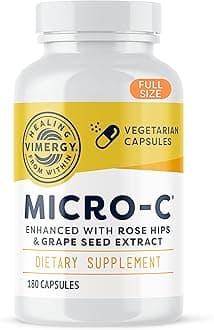 Micro-C® Vitamin C Capsules – 500mg per Capsule, Supports Immune Health*, Promotes Collagen Production, Supports Healthy Bones*, Kosher, Vegan & Gluten-Free, Regular Size 180 Capsules