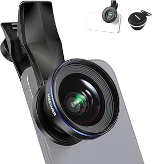 NEEWER 18mm Wide Angle Lens 0.5X Magnification with 17mm Thread Lens Clip & 67mm Filter Ring, Compatible with iPhone 17 16 15 Android Samsung S25 Ultra Phone Cage, LS-42 PRO
