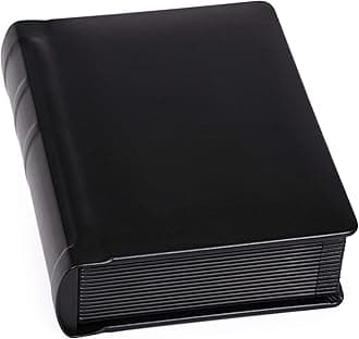 Professional Leatherette Bound Photo Album for Weddings and Special Occasions (5x7 (15 Page), Black/Black)