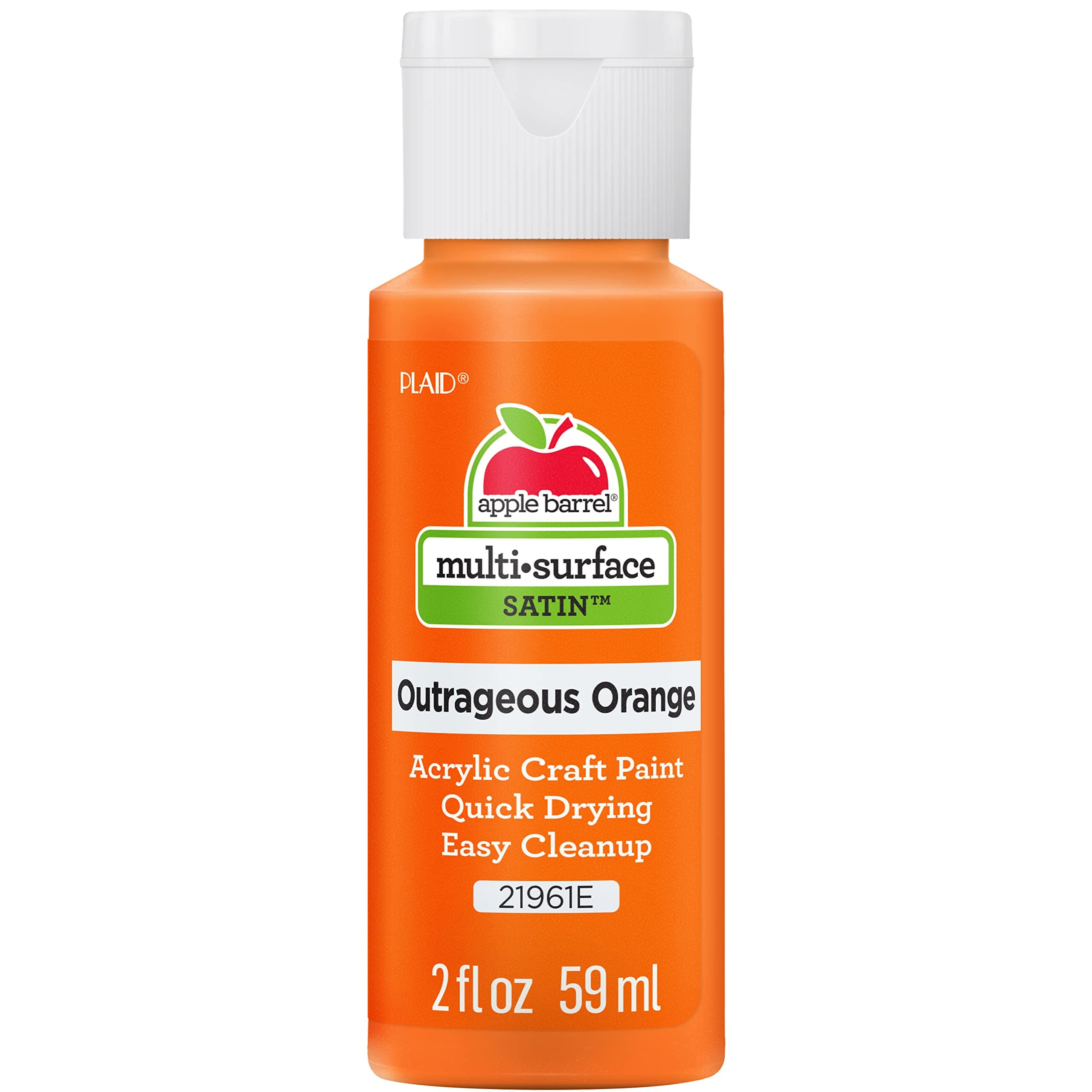 2oz Multi-Surface Satin Acrylic Paints Outrageous Orange