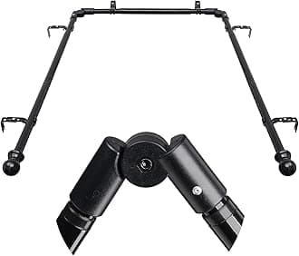 Bay Window Curtain Rods, U shaped Adjustable Curved Curtain Rods for Windows 59 to 184 Inches, Black 1 inch Renter Friendly Heavy Duty Curtain Rods with Brackets for Bedroom, Living Room Curtains