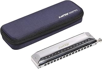 East top 16 Holes 64 Tones Chromatic Harmonica Key of C with Brass Comb, Chromatic Mouth Organ Harmonica For Adults, Professionals and Students(BRASS COMB)
