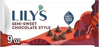 LILY'S Semi-Sweet Chocolate Style No Sugar Added, Baking Chips Bag, 9 oz