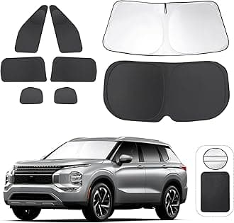 TINGLU Window Shades for Mitsubishi Outlander 2022 2023 2024 2025 (NOT for Outlander Sport) Accessories Car Side Full Windows Rear Windshield Sun Shade Camping Sun UV Rays Privacy Protection 8PCS