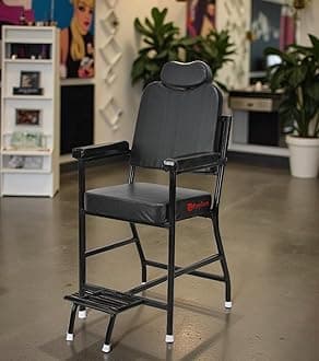 Salon Beauty Parlour Chair, Salon Chair, Cutting Chair, Makeup Chair with Cushion Seat Back (Heavy Black)