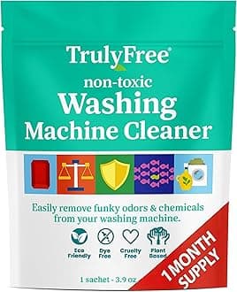 Laundry Washing Machine Cleaner and Deodorizer | Top Load & Front Load Washer Cleaner for Grime, Mold, Odor Remover | Safe for HE Washing Machines & Septic Tanks, Non Toxic, Natural, Clean