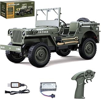 Hylukon Remote Control Car, 2.4Ghz 4WD Off Road RC Jeep Rock Crawler Vehicle with Linked Lights, 1:10 Scales All Terrain Remote Control Trucks RTR Hobby RC Car for Kids Adults