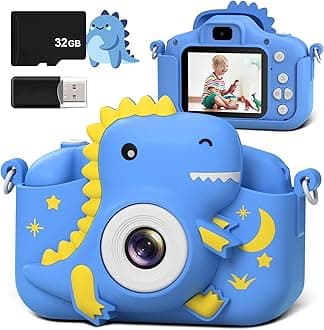 GREENKINDER Kids Camera 2.0” Screen Dual Lens Cameras, 20MP & 1080P Video Camcorder, Kids Digital Camera with 32GB Card, Childrens Camera Boys Gifts for Girls Toys Age 3-12