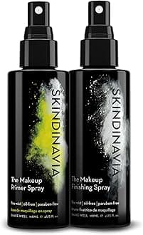 Makeup Primer + Makeup Finishing Spray, Hydrating Spray, Pore Minimizing Primer Mist, Long Lasting, Sweat Resistant & Waterproof Fine Mist Matte Setting Spray, (2 x 4 Fl. Oz.)