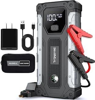 Sharmeal Car Battery Jump Starter 6000A, Jump Starter Battery Pack for All Gas and 10.0L Diesel, 12V Portable Jump Box with LED Light