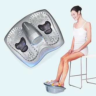 OsimWarm Air Foot Revitalizer Electric Shiatsu Foot Massager | Feet Heat Therapy, Deep Tissue Massager, Pain Relief, Kneading, Promotes Blood Circulation, Silver