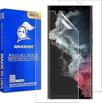 ArmorSuit 2 Pack for Samsung Galaxy S22 Ultra 6.8" Anti-Glare Screen Protector Case Friendly MilitaryShield Matte Film - Made in the USA