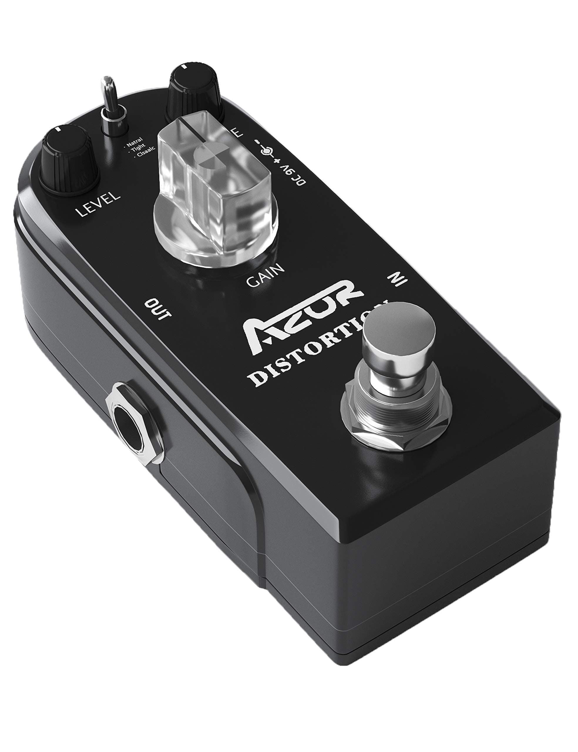AZOR Distortion Guitar Effect Pedal 3 Modes Natural, Tight, Classic for Electric Guitar True Bypass AP-302