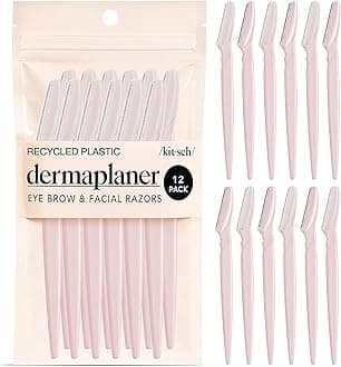 Dermaplane Razor for Women Face – Face Razors for Women & Men, Eyebrow Trimmer & Face Shaver – Exfoliating Facial Razor & Skin Care Tool for Smoother Skin - Blush, 12 pcs